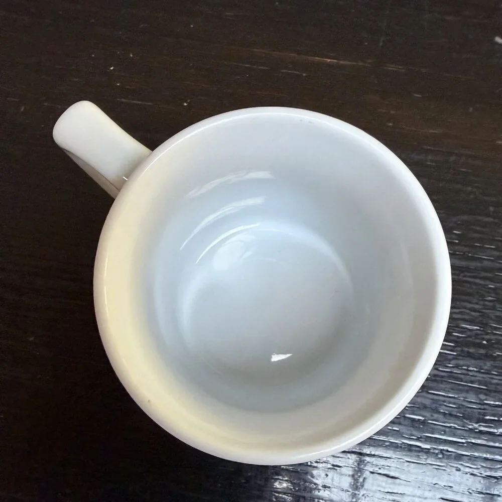Vintage Rosanna Imports Coffee Tea Cup Home Print Blue White Made in Poland‎